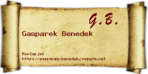 Gasparek Benedek névjegykártya