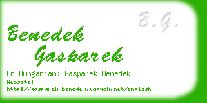 benedek gasparek business card